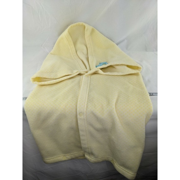 Carter's Other - Carters‎ Child of Mine Yellow Bunting Baby Blanket Snaps 33x33 Inch Blue Bear